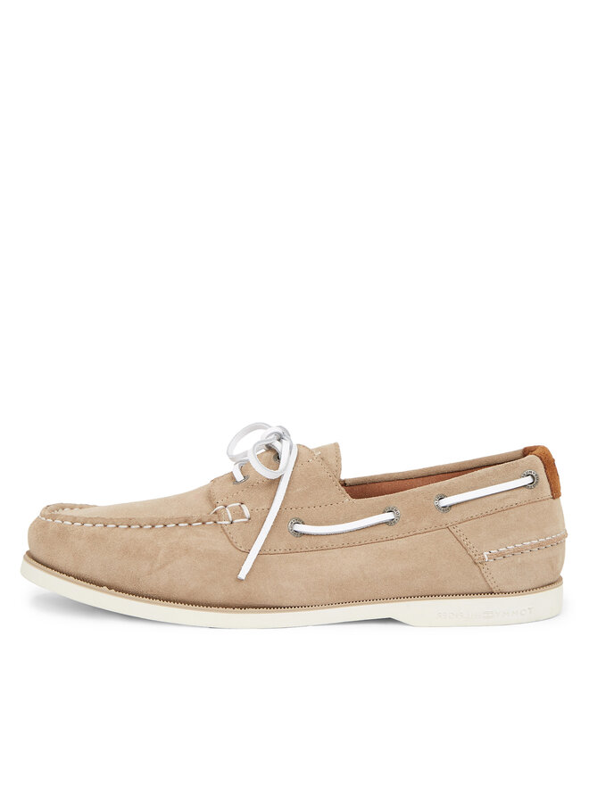 Tommy Hilfiger Мокасини Tommy Hilfiger Th Boat Shoe Core Suede FM0FM04505 Бежов