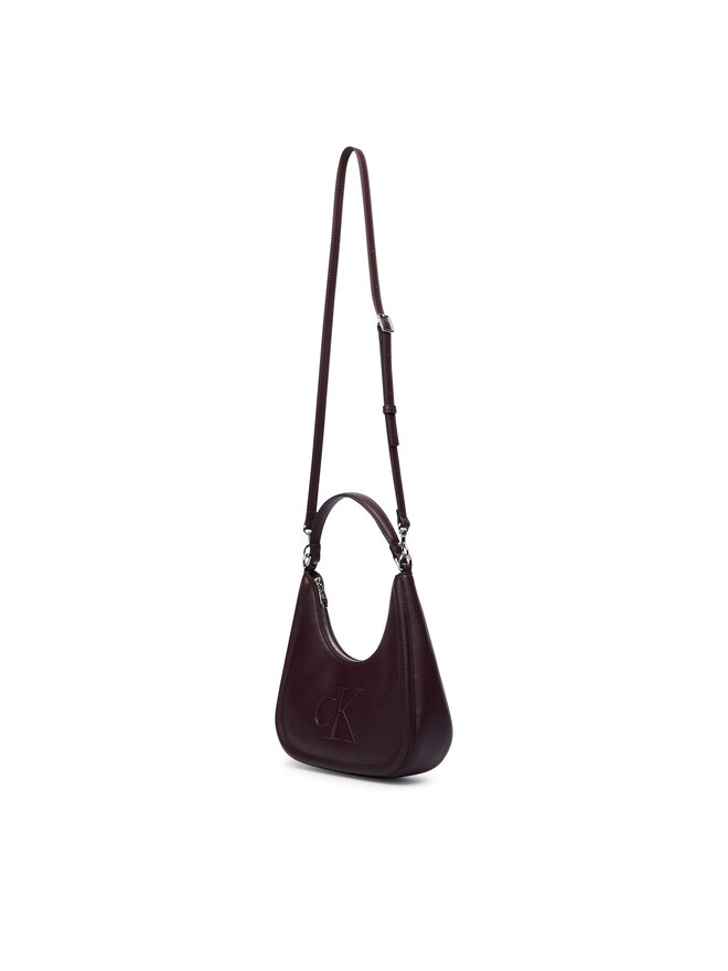 Calvin Klein Handtasche Calvin Klein Bold Ck Small Crescent Bag LV04F3561G Dunkelrot