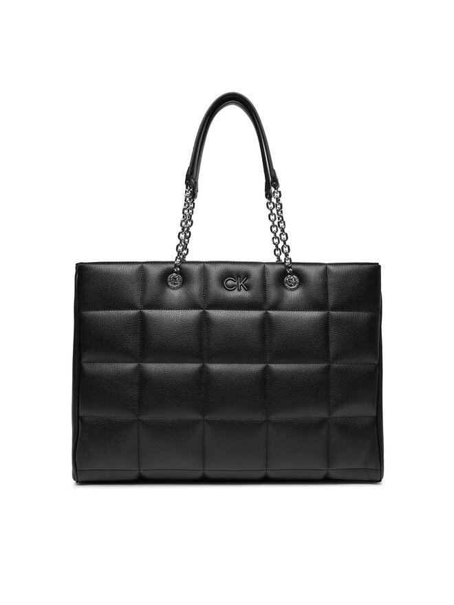 Handtasche Calvin Klein Square Quilt Chain Shopper K60K612019 Schwarz eschuhe