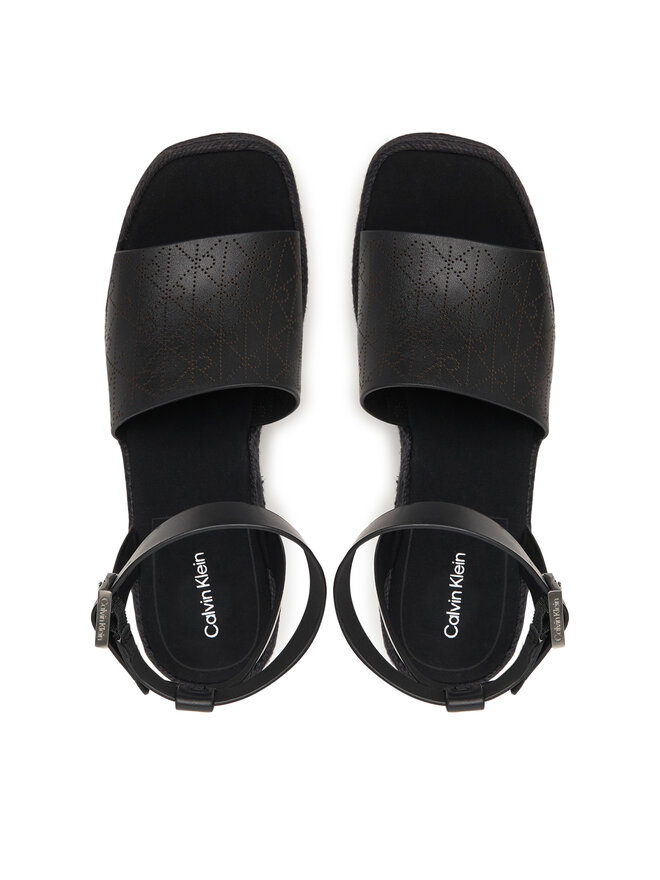 Calvin Klein Espadrilles Calvin Klein Wedge Espad 70 Aop Lth HW0HW03138 Schwarz
