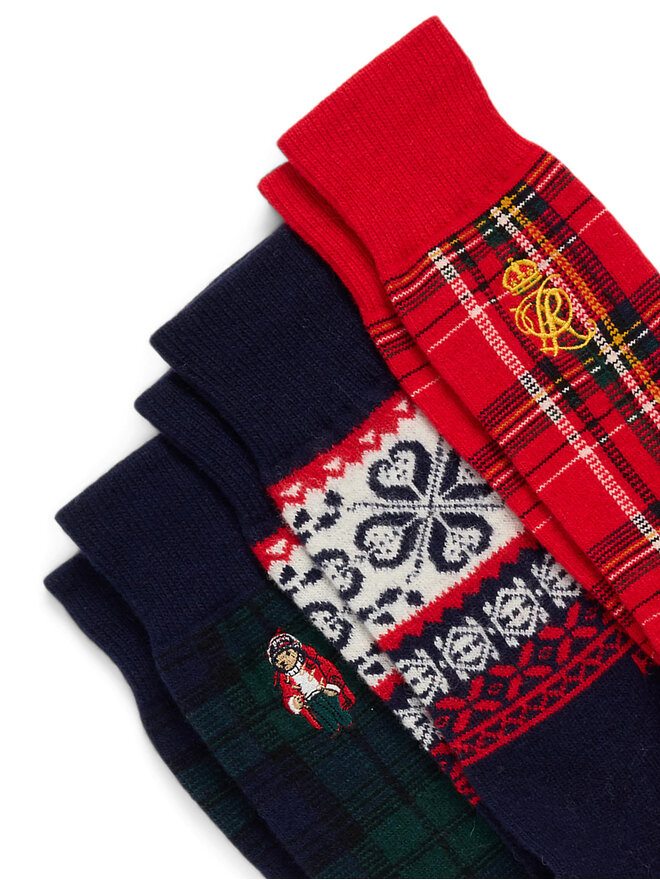 Polo Ralph Lauren Zestaw 3 par wysokich skarpet męskich Polo Ralph Lauren 449958866001 Kolorowy