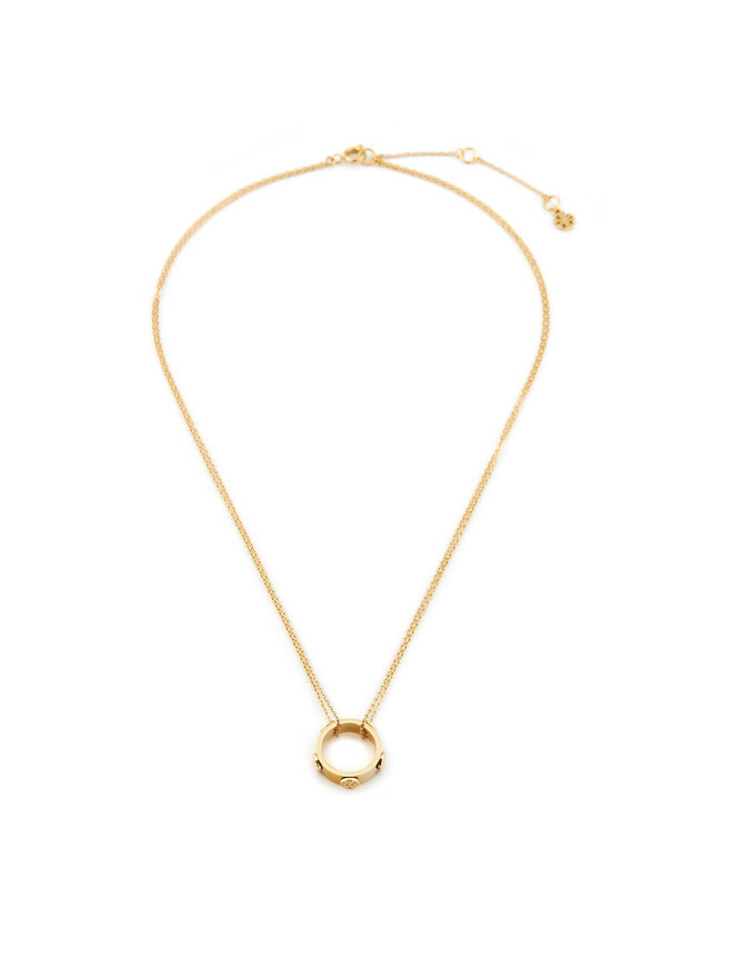 Tory Burch Nyaklánc Tory Burch Miller Stud Circle Pendant 160172 Arany