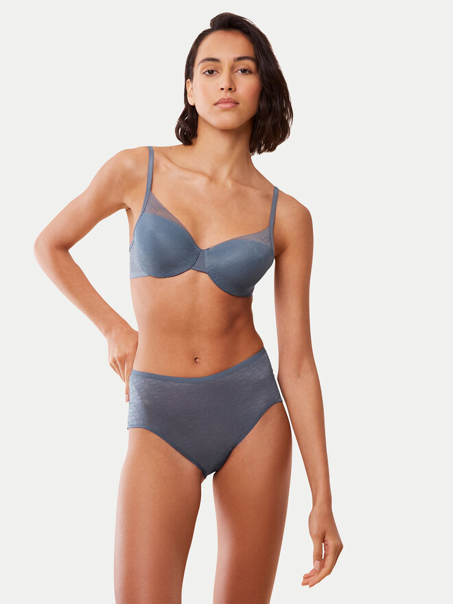 Triumph Triumph Klasične spodnje hlačke z visokim pasom Triumph Signature Sheer Maxi EX 10215936 Modra