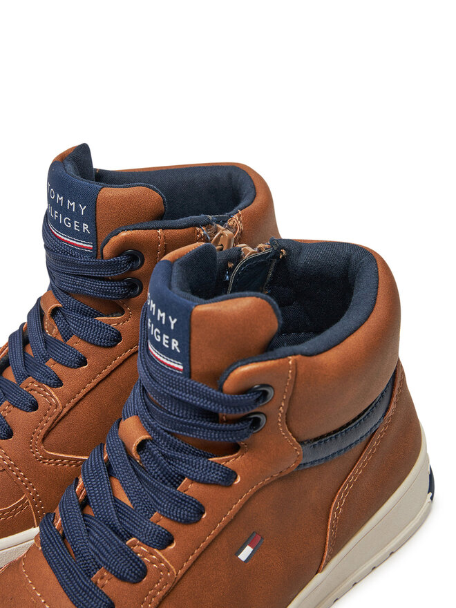 Tommy Hilfiger Superge Tommy Hilfiger Mid Cutlace-Up Sneaker T3X9-33641-1351 M Rjava