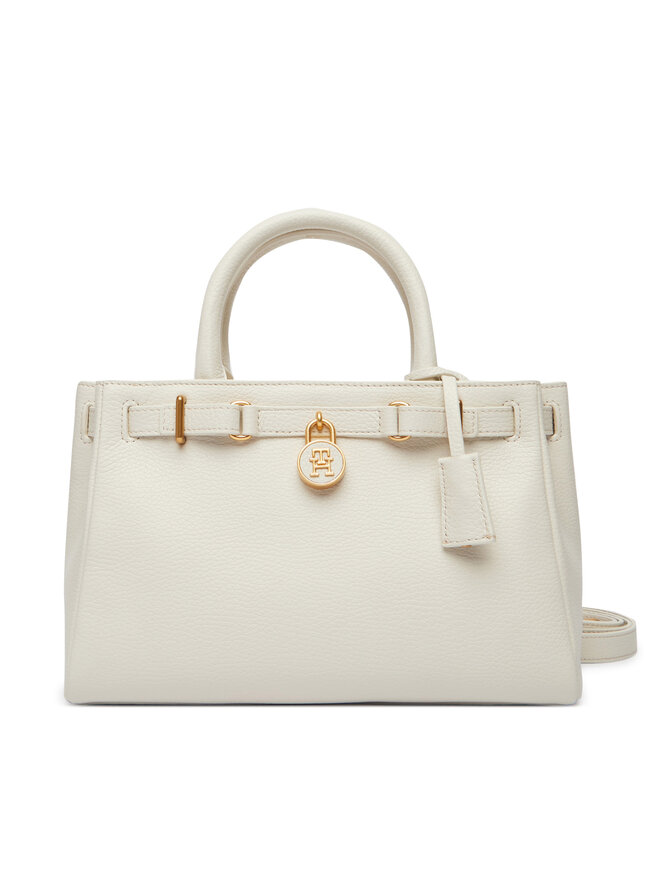 Tommy Hilfiger Handtasche Tommy Hilfiger American Icon Mini Tote Leather AW0AW17926 Beige