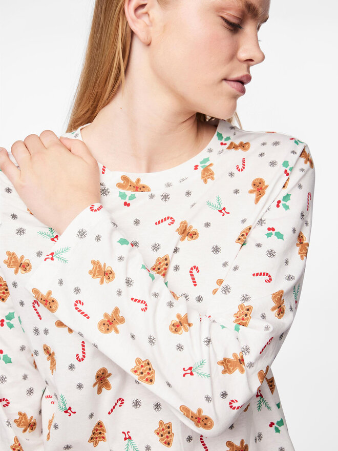 Pieces Pieces Πιτζάμα 17147221 Λευκό Regular Fit
