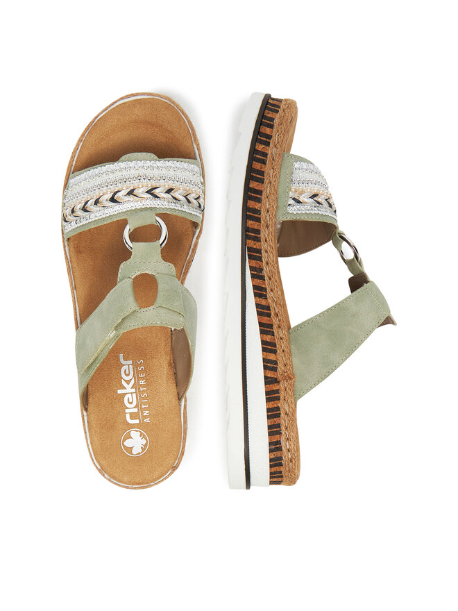 Rieker Pantoletten Rieker V79M6-52 Grün