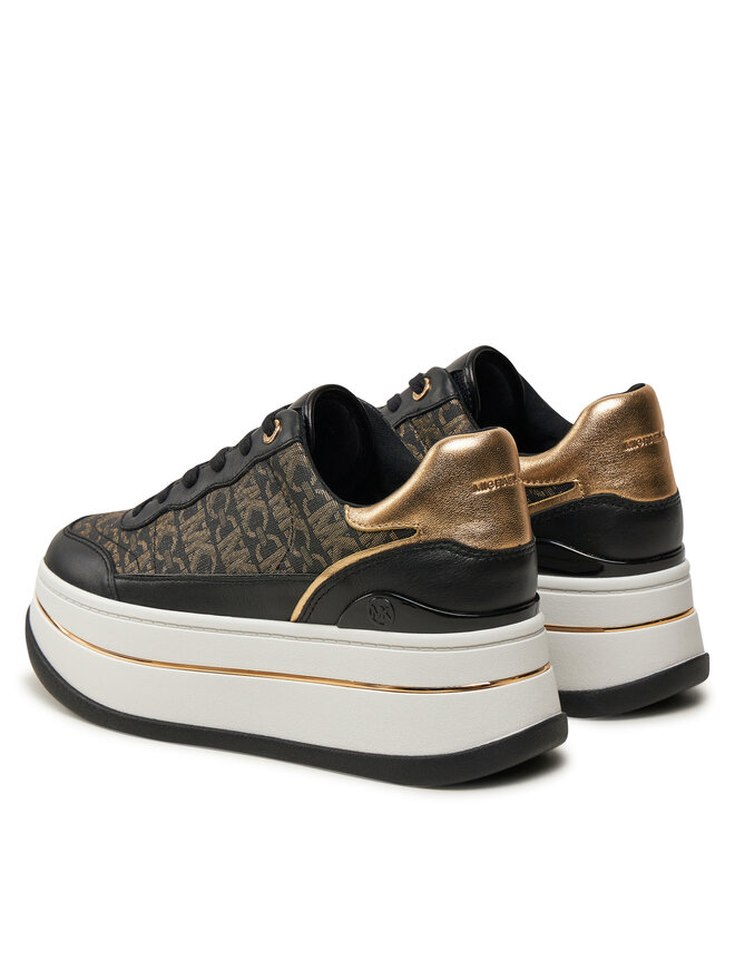 MICHAEL Michael Kors Zapatillas MICHAEL Michael Kors Hayes Metallic Empire Monogram and Leather Trainer 43F4HYFS2L Negro