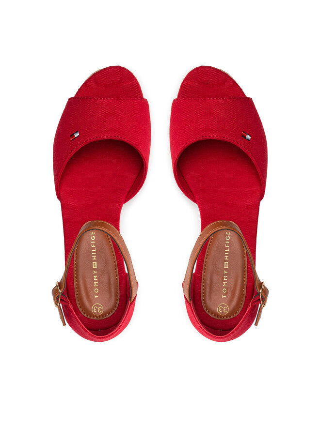 Tommy Hilfiger Espadrilky Tommy Hilfiger Rope Wedge Sandal T3A7-32185-0048 M Červená