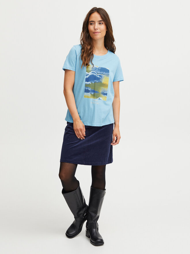 Fransa Fransa Camiseta 20612765 Azul Regular Fit