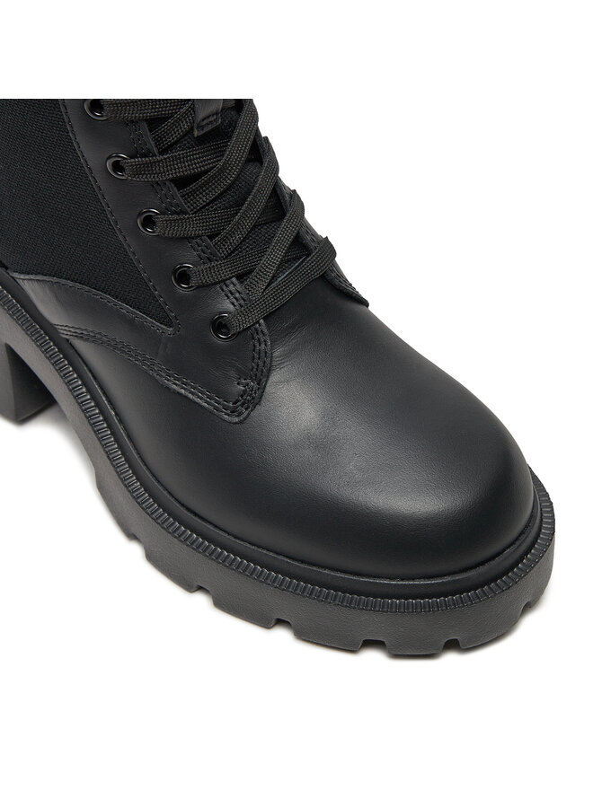 Tommy Jeans Polokozačky Tommy Jeans Tjw Mid Heel Boot Mix Media EN0EN02556 Černá