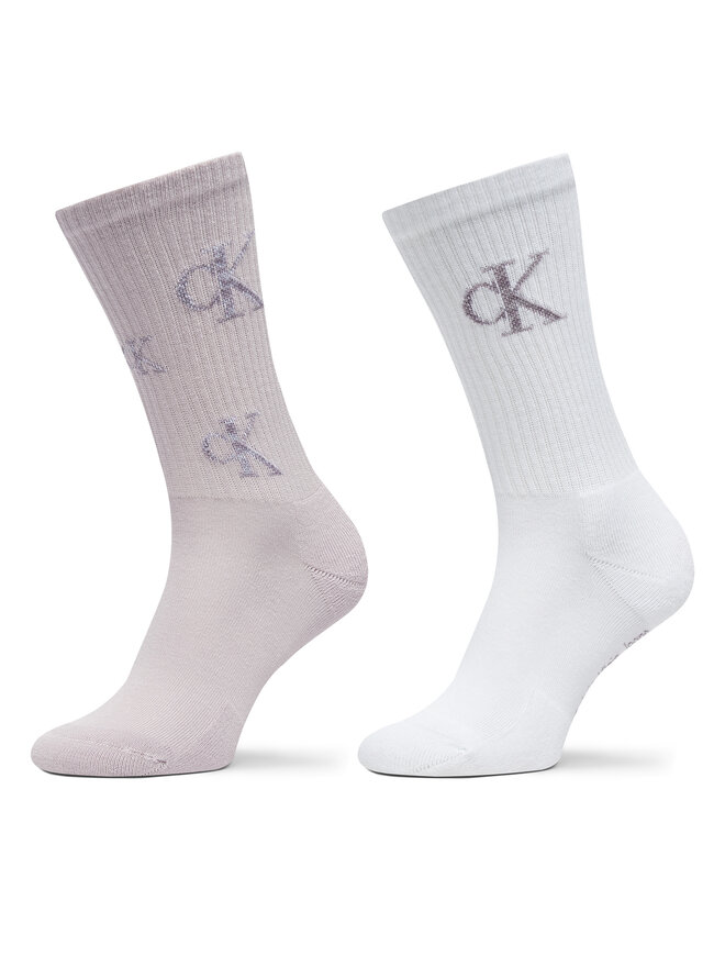 Calvin Klein Jeans Zestaw 2 par wysokich skarpet damskich Calvin Klein Jeans 701229465 Fioletowy