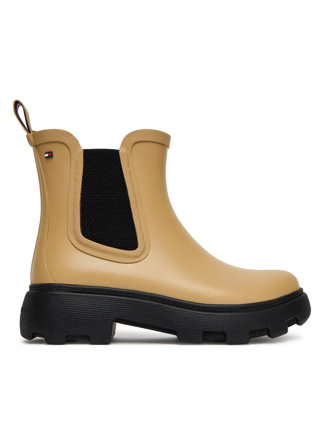 Tommy Hilfiger Kalosze Tommy Hilfiger Rubber Flag Cleated FW0FW08637 Brązowy