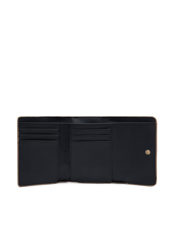 Tommy Hilfiger Liels sieviešu maks Tommy Hilfiger Th Distinct Trifold Wallet Mono AW0AW17257 Brūns