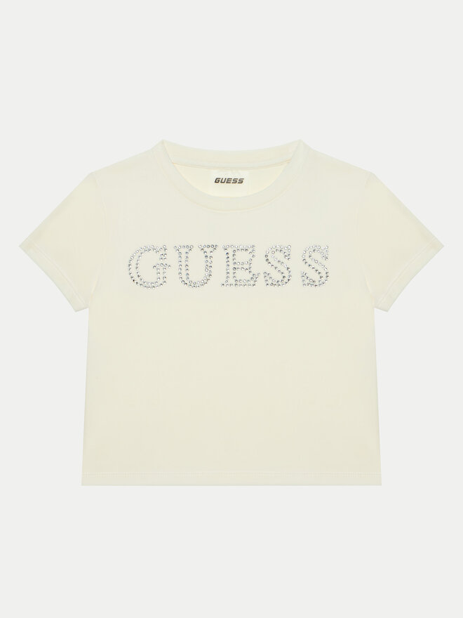 Guess Guess Marškinėliai J4YI48 KBXI2 Écru Regular Fit