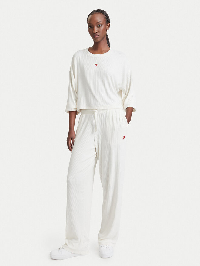 HUGO HUGO Pyjama-Bluse Heart 50566668 Creme Relaxed Fit