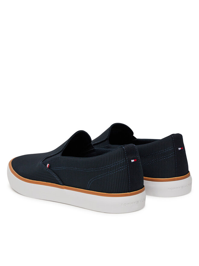Tommy Hilfiger Sneakers aus Stoff Tommy Hilfiger Th Hi Vulc Core Low Ii Slipon FM0FM05514 Dunkelblau