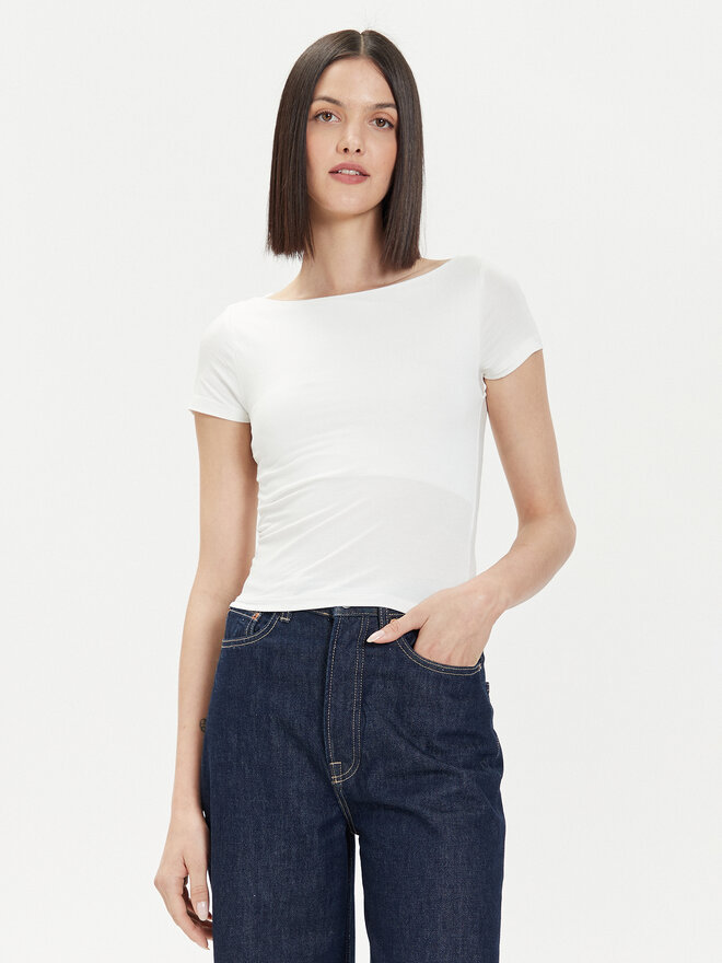 Gina Tricot Gina Tricot Camiseta 21319 Blanco Slim Fit