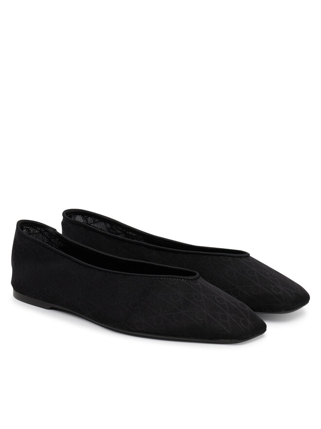 Calvin Klein Ballerinas Calvin Klein Square Ballerina Aop Mesh HW0HW02937 Schwarz