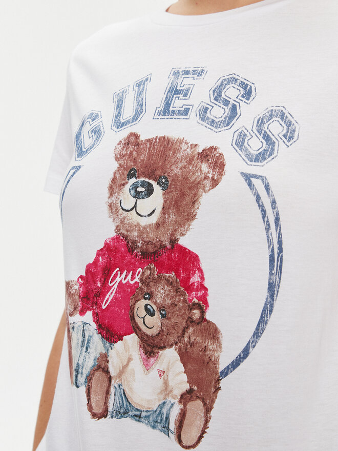 Guess Guess Marškinėliai W4RI86 K9SN1 Balta Regular Fit