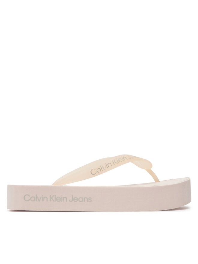Calvin Klein Jeans Šlepetės per pirštą Calvin Klein Jeans Beach Sandal Flatform Logo YW0YW01092 Rožinė