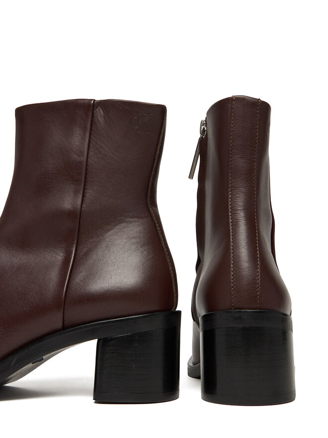 Calvin Klein Botine Calvin Klein Block Heel Zip Boot Lth HW0HW02593 Vișiniu