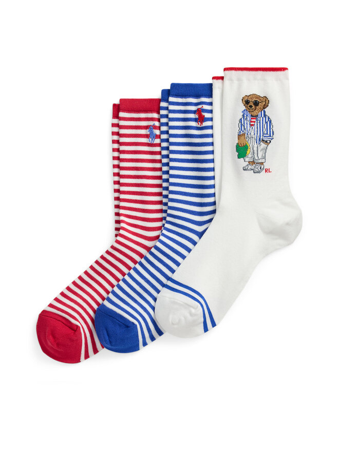 Polo Ralph Lauren Zestaw 3 par wysokich skarpet damskich Polo Ralph Lauren 455972026001 Kolorowy