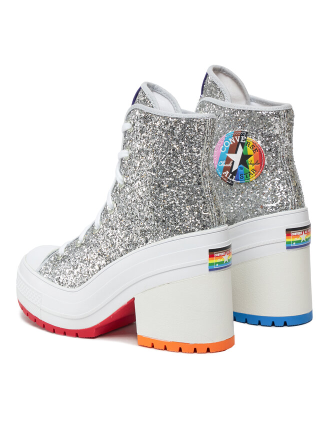 Converse Botine Converse Chuck 70 De Luxe Heel Pride A06028C Argintiu