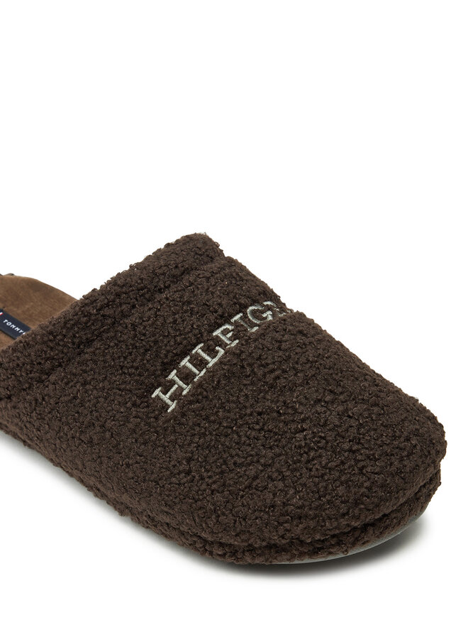 Tommy Hilfiger Papuče Tommy Hilfiger Warm Curly House Shoe FM0FM05226 Smeđa