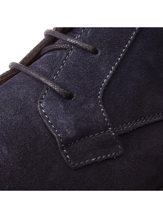 Tommy Hilfiger Schnürschuhe Tommy Hilfiger Color Block Heel Suede Boot FM0FM01805 Dunkelblau