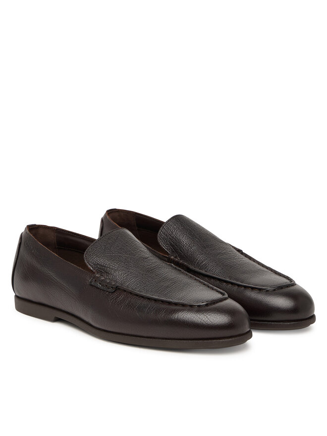Calvin Klein Slipper Calvin Klein Low Prof Loafer Txt Lth HM0HM02175 Dunkelbraun