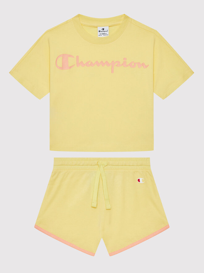 Champion Champion Набір футболка і спортивні шорти 404319 Жовтий Custom Fit