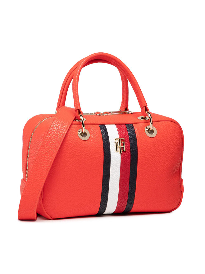 Handtasche Tommy Hilfiger Th Essence Med Duffle Corp AW0AW10228 Rot eschuhe