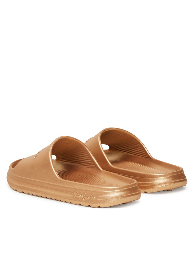 Pepe Jeans Klapki Pepe Jeans Beach Slidemet PLS70165 Złoty