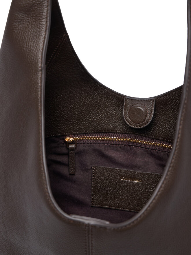 Calvin Klein Handtasche Calvin Klein Slouchy Leather Md Shoulder Bag LV04F3543G Braun