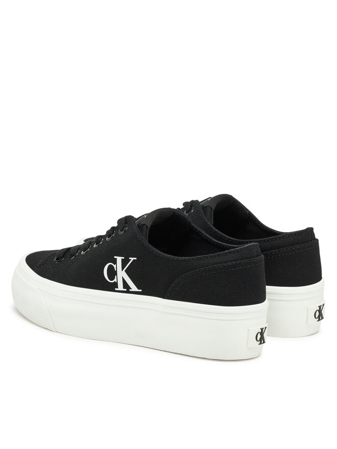 Calvin Klein Jeans Sneakers aus Stoff Calvin Klein Jeans Vulc Flatform Low Cv Mg YW0YW01763 Schwarz