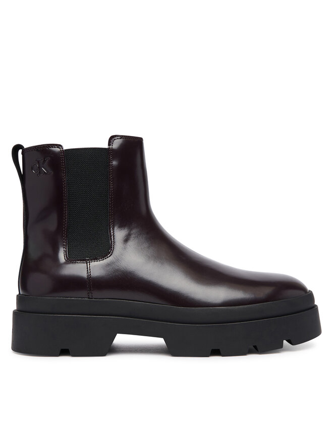 Calvin Klein Klassische Stiefeletten Calvin Klein Lugged Chelsea Boot Matt Lth HM0HM02445 Dunkelbraun
