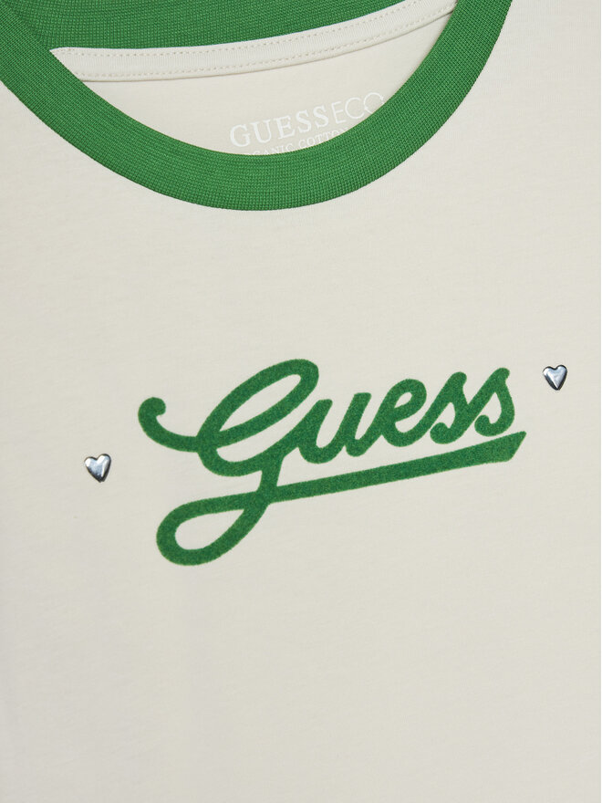 Guess Guess Marškinėliai J5RI11 K6YW4 Écru Regular Fit
