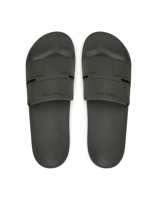 Calvin Klein Nazouváky Calvin Klein Pool Slide Double T HM0HM01752 Khaki