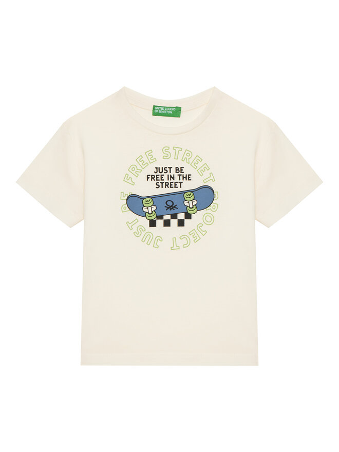 United Colors Of Benetton United Colors Of Benetton Marškinėliai 3I1XG10IJ Smėlio Regular Fit