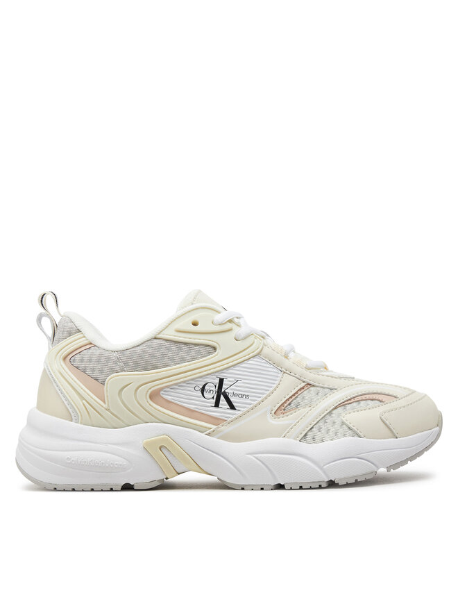 Calvin Klein Jeans Tenisice Calvin Klein Jeans Retro Tennis Low Lace Mh Ml Met YW0YW01373 Bijela