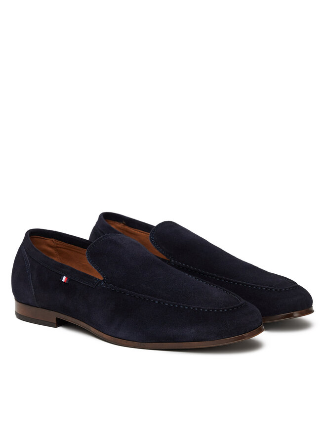 Tommy Hilfiger Īsi apavi Tommy Hilfiger Hilfiger Flexible Suede Loafer FM0FM05496 Tumši zils