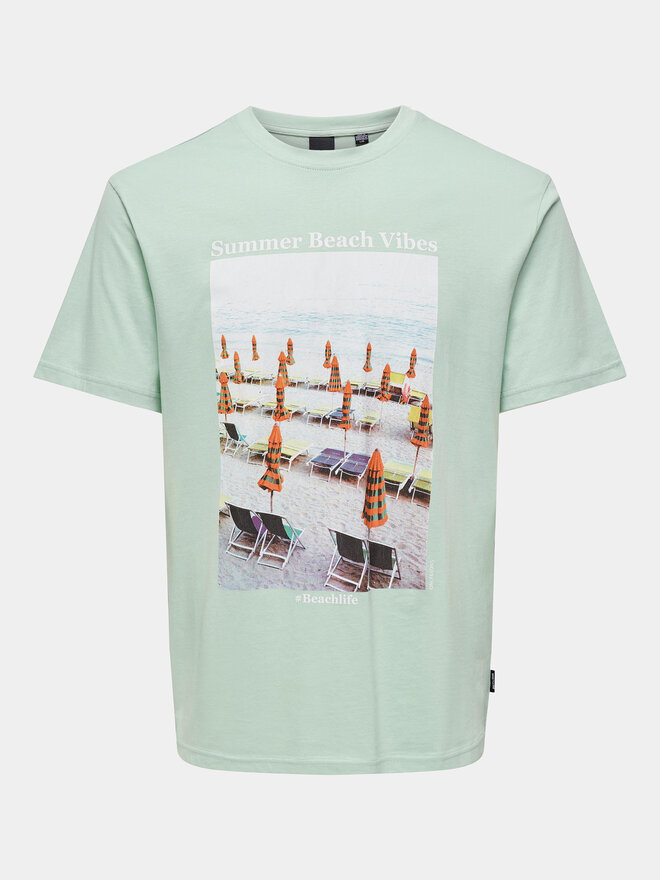 Only & Sons Only & Sons T-shirt Kolton 22028735 Zelena Regular Fit