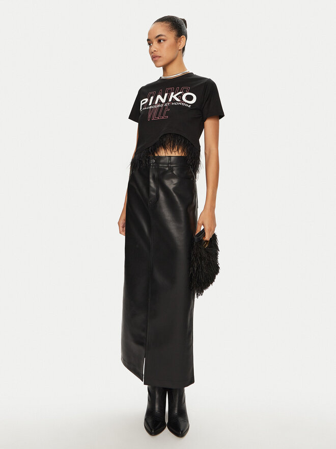 PINKO PINKO Marškinėliai Martignano 103130 A1LV Juoda Regular Fit