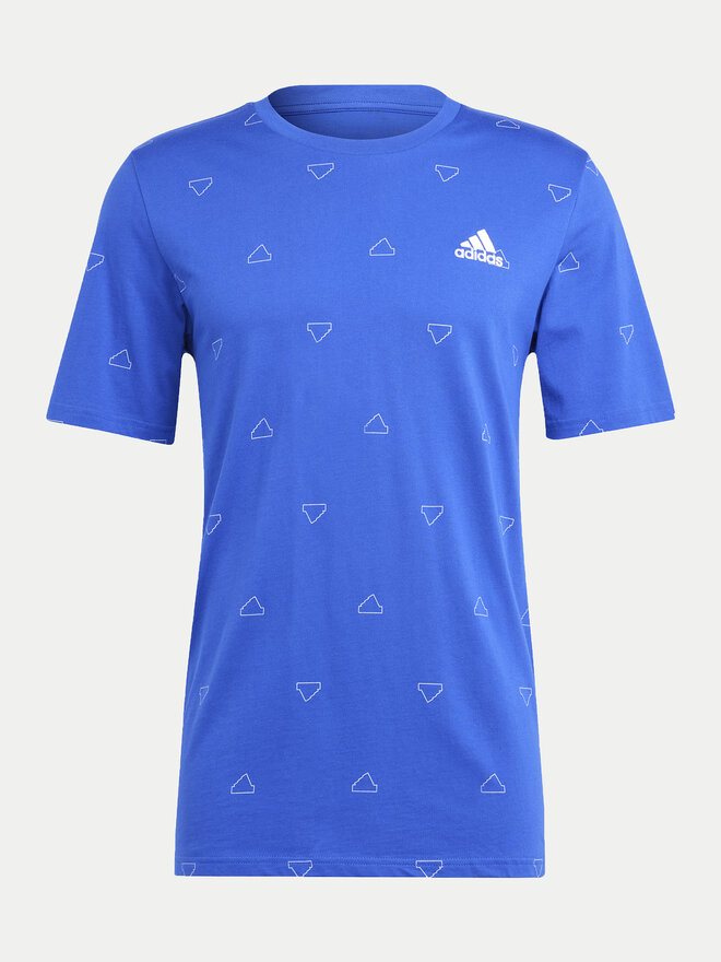 adidas adidas Marškinėliai Seasonal Essentials Monogram Graphic IU0284 Mėlyna Regular Fit