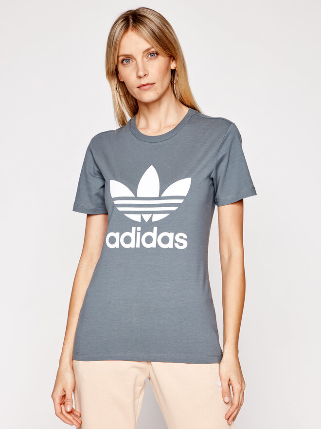 adidas adidas Футболка adicolor Classics Trefoil GN2903 Сірий Regular Fit