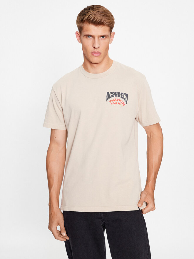 DC DC Marškinėliai Defiant Tees ADYZT05309 Smėlio Regular Fit
