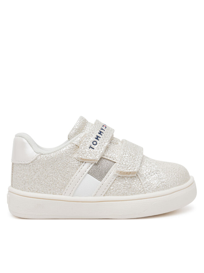 Tommy Hilfiger Superge Tommy Hilfiger Flag Low Cut Velcro Sneaker T1A9-33726-0375 M Écru