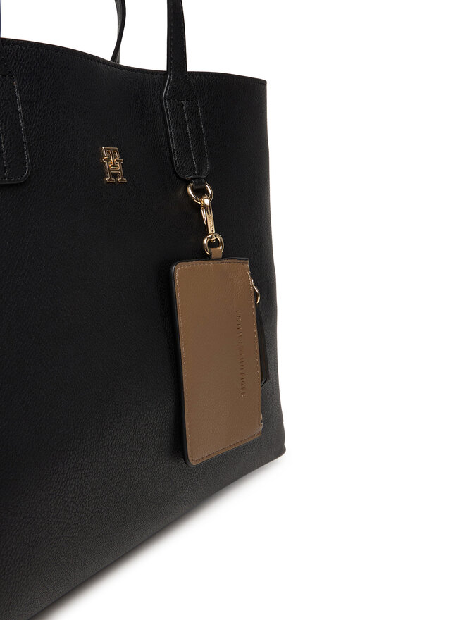 Tommy Hilfiger Handtasche Tommy Hilfiger Th Icon Satchel AW0AW18122 Schwarz