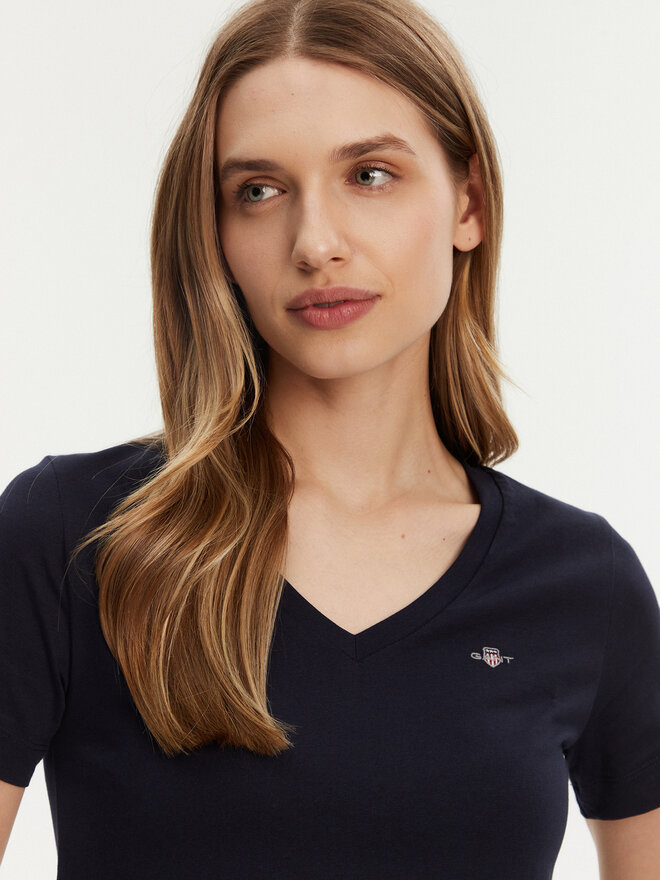 Gant Gant Marškinėliai Shield 4200750 Tamsiai mėlyna Regular Fit